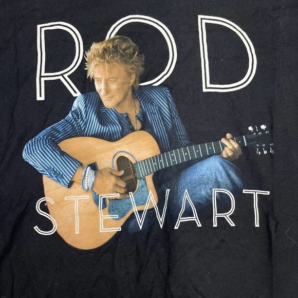 Rod Stewart Tour 2014 Graphic Tee Thrifted Vintage Style Size L - Picture 2 of 8